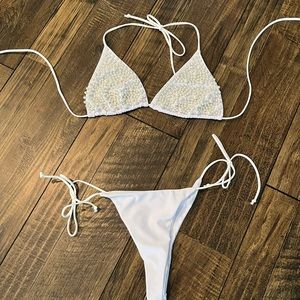 White bikini with Pearl detail